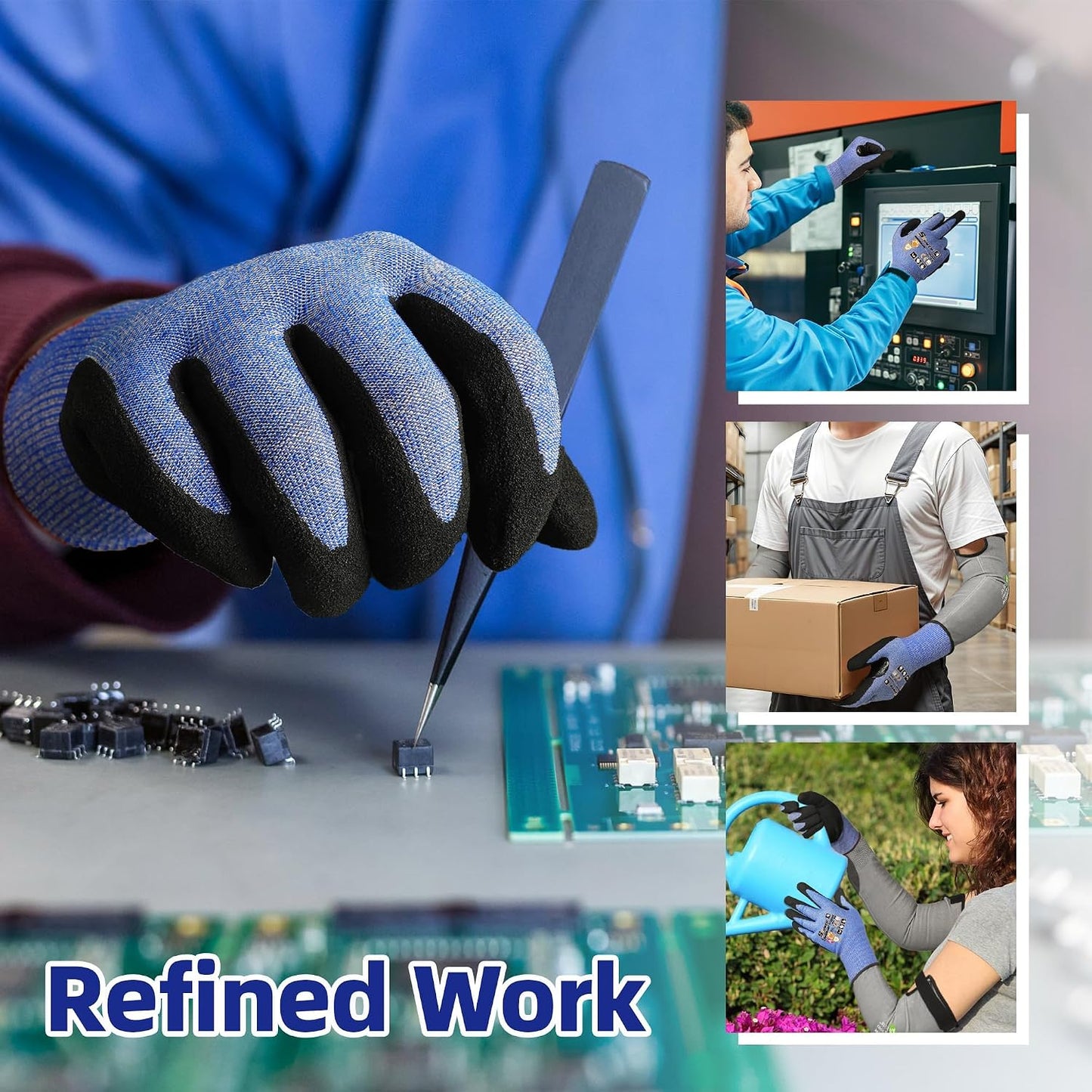 A4 AIR-SKIN Cut Resistant Work Gloves, Ultra Lightweight, AR3900, L | Precision Work, Ultra-Thin, 3D-Comfort, 18-Gauge, Reinforced Thumb, Strong Grip, Breathable, Touchscreen, Fishing, Gardening