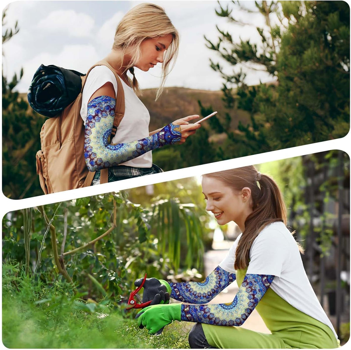 Gardening Sleeves for Women Sun Protection Cooling Arm Sleeves | Breathable Anti-Scratch Protective Sleeves Outdoor Sports