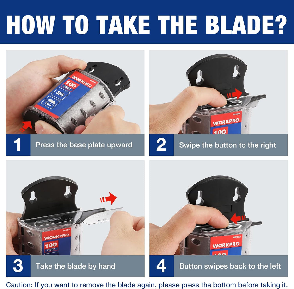 Utility Knife Blades, SK5 Steel Blades with Dispenser
