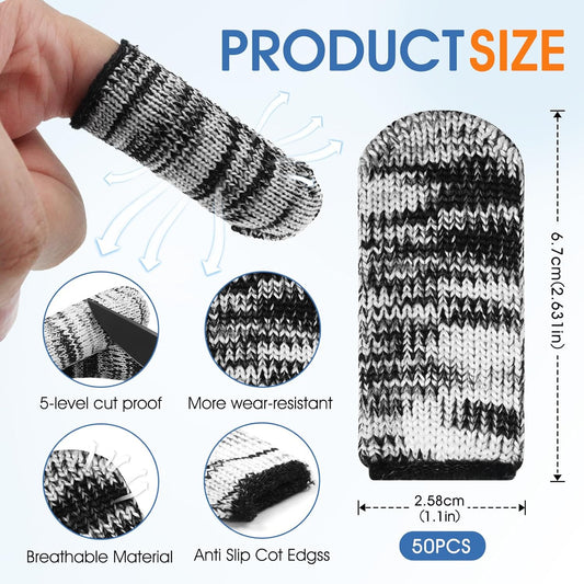 Cut Resistant Finger Cots - HPPE, Non-Slip, Breathable