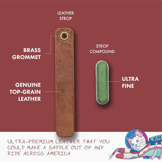 Leather Strop and Strop Compound for Pocket Knife Sharpening