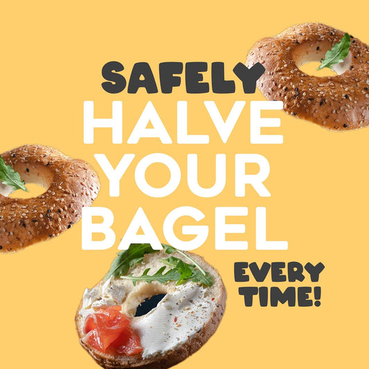 Bagel Slicer, Durable Kitchen Gadgets. Bagel Cutter with Knife for All Bagel Sizes, Dishwasher-Safe Bagel Cutter Slicer for Home, Bakeries, Coffee Shops, & more. (White)