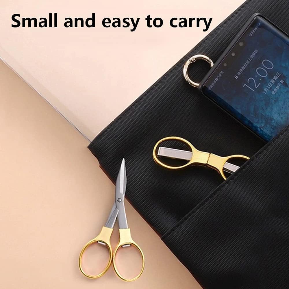 Folding Scissors, TSA Compliant and Portable, Compact, Safe Travel Scissors, Stainless Steel Retractable, 1 Pcs