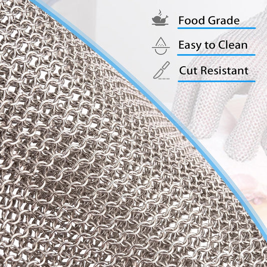 Cut Resistant Gloves Good Grade - Level A9 Protection; Ambidextrous; Stainless Steel; Kitchen Work Protective Gloves
