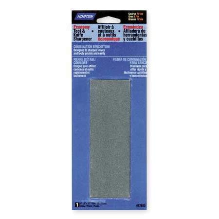 Norton Abrasives - 07660787933 Economy Tool & Knife Sharpener, Course/Fine Combination Benchstone, 6" x 2" x 3/4" Retail Pack , Black