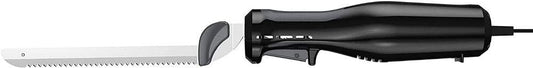 BLACK+DECKER 9 inch Electric Carving Knife, Comfort Grip Handle & Safety Lock Button, Stainless Steel Blades and Dishwasher Safe Parts, Corded, White