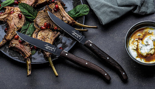 Steak Knives Luxury Line, Set of 6, Wenge Wood, Black
