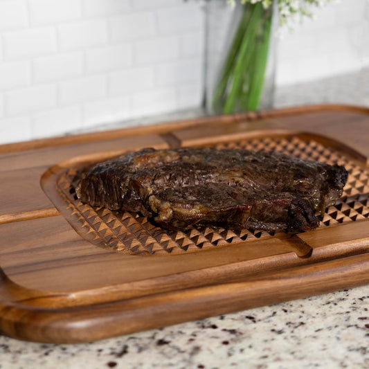 Gansevoort Large Carving Board 16" x 24" Acacia Wood Cutting Board | XL Meat Carving Board With Grip Pad & Juice Channel | Reversible Cutting Board For Meal Prep | Easy Carving & Minimize Mess