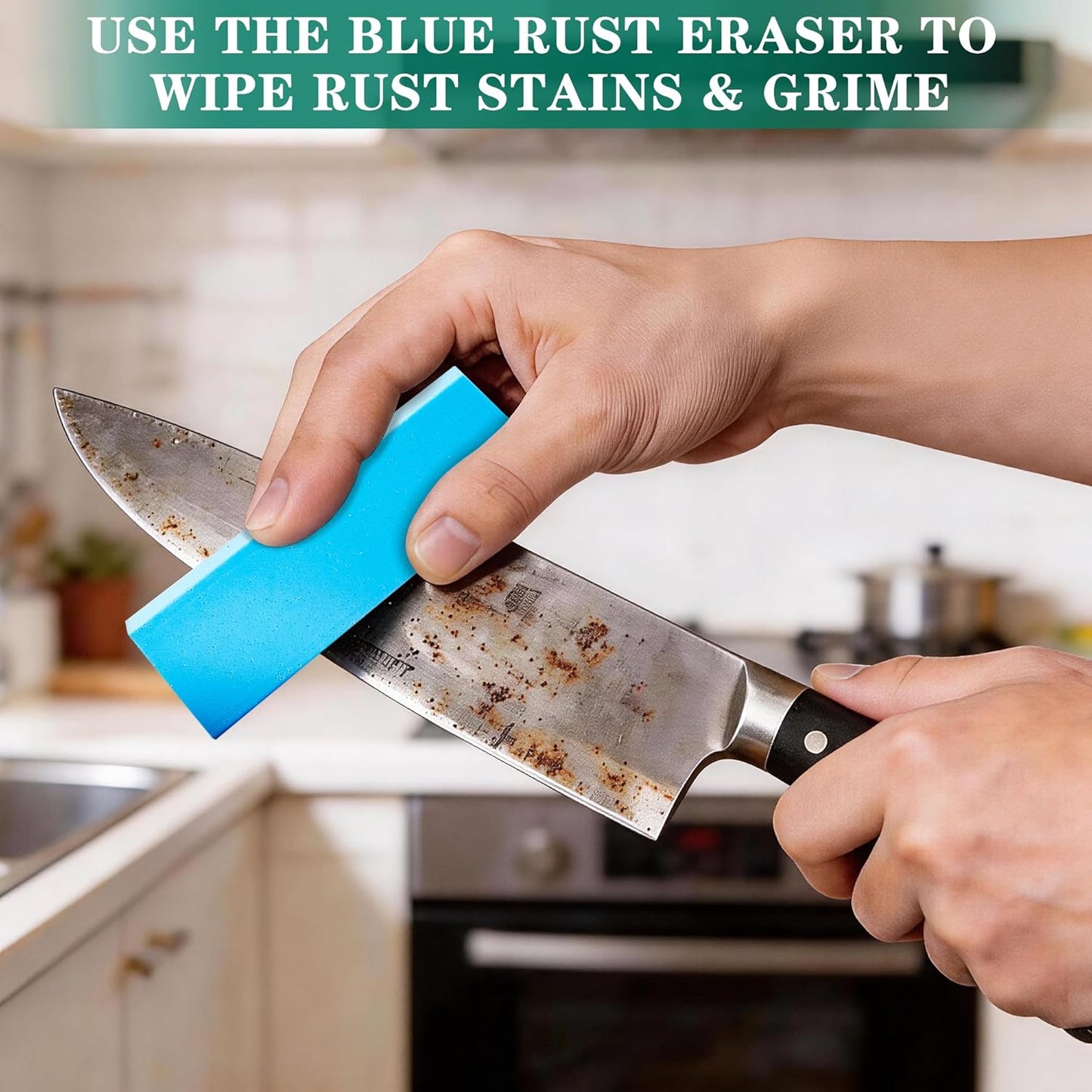 Knife Blade Oil Rust Eraser Kit,6 PCS Include Knife Sharpener,Refillable Spray Bottle for Preventing Rust,Maintenance Oil (3.4 oz) for Carbon Steel,Cleaning,Protection and Lubricant Care Set
