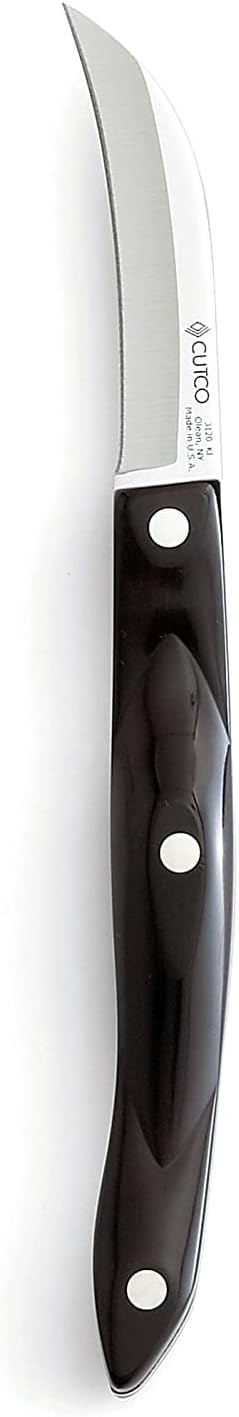 Model 3120 Bird's Beak Curved Paring Knife. Classic Dark Brown handles (often called "Black"). 2.9” High Carbon Stainless blade.