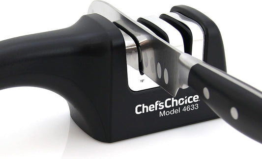 Professional Manual Knife Sharpeners AngleSelect for 15- and 20-Degree Straight-Edge and Serrated Knives with Diamond Abrasives Precise Angle Control & Compact Footprint, 2-Stage, Black
