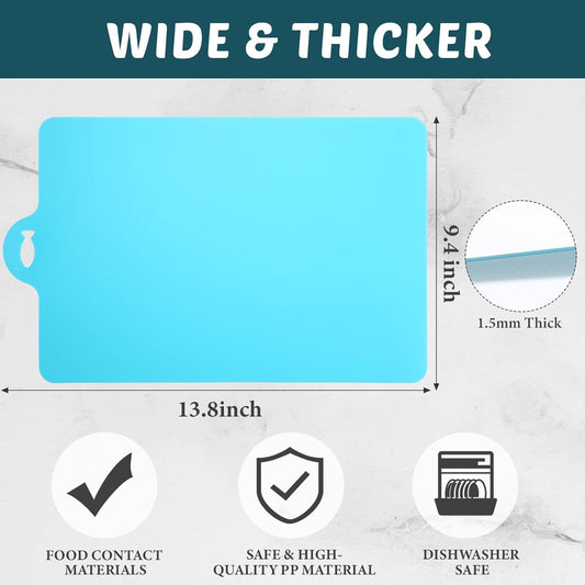 20 Pcs Flexible Cutting Board Mats Plastic Cutting Mats Non Slip Chopping Board Dishwasher Safe Anti Skid Extra Thick Cutting Mats with Food Shaped Hanging Holes for Kitchen Food about 14 x 9.4 inch
