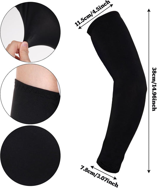 4 Pairs Arm Sleeves for Men UV Sun Protection Compression Arm Sleeves