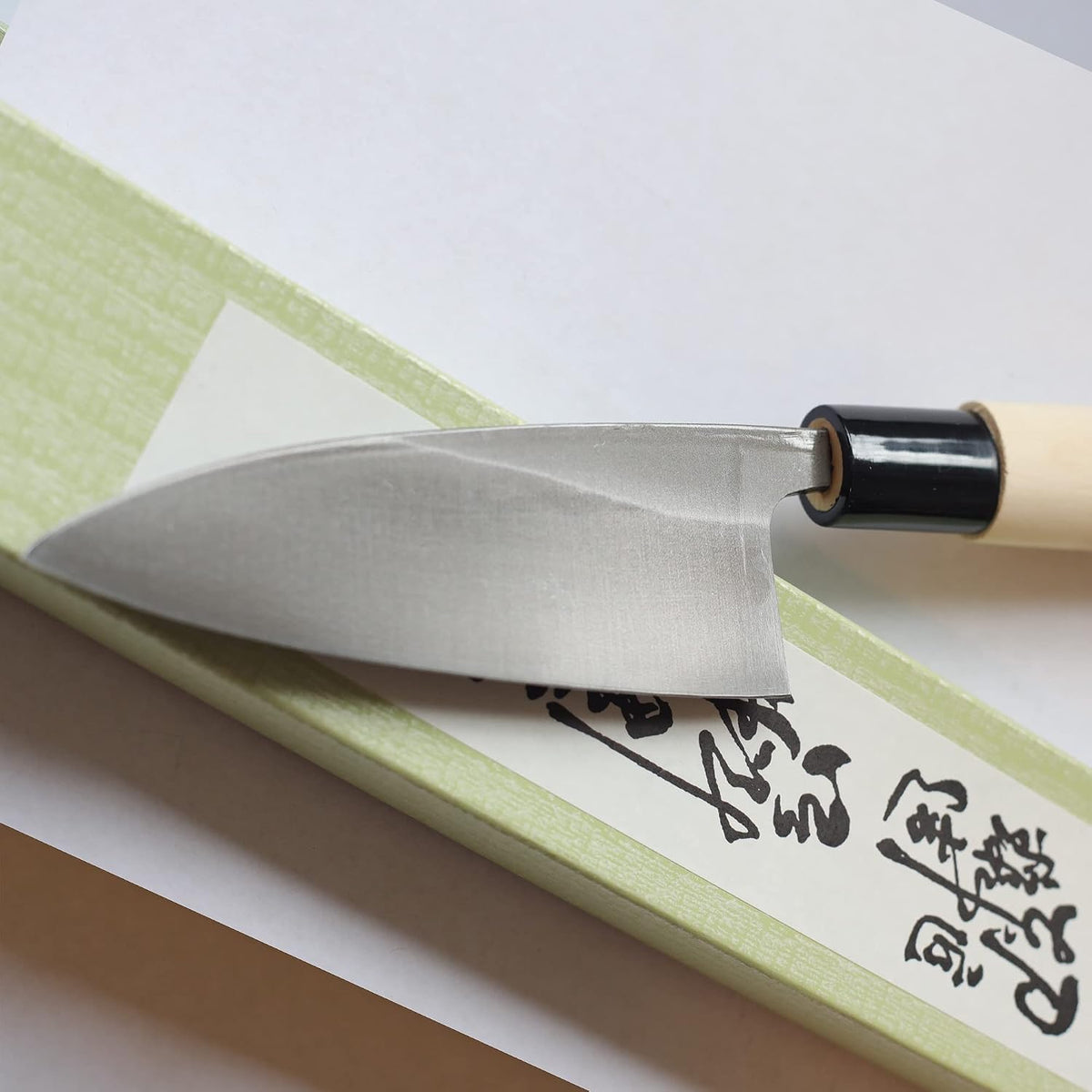 Kanetsune Usu-Deba 120mm With Plastic Bolster Magnolia wood handle,"Kuro-Uchi" finished KC-553