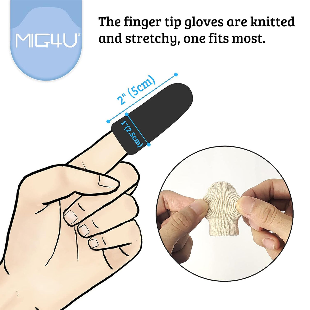 5 Pcs Cotton Finger Cots, Reusable Finger Protectors for Cuts Wounds, Arthritis, Eczema, Bruises, Calluses, Cracking Thumbs Healing, Fingernail Caps/Stall/Cushion/Cover (Not 5 Pairs)