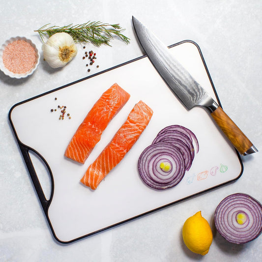 Poly-Boo Reversible Cutting Board – Dual-Sided with Bamboo & BPA-Free Poly Surfaces | 15" x 11" Meat & Vegetable Prep Board | Durable & Knife-Friendly