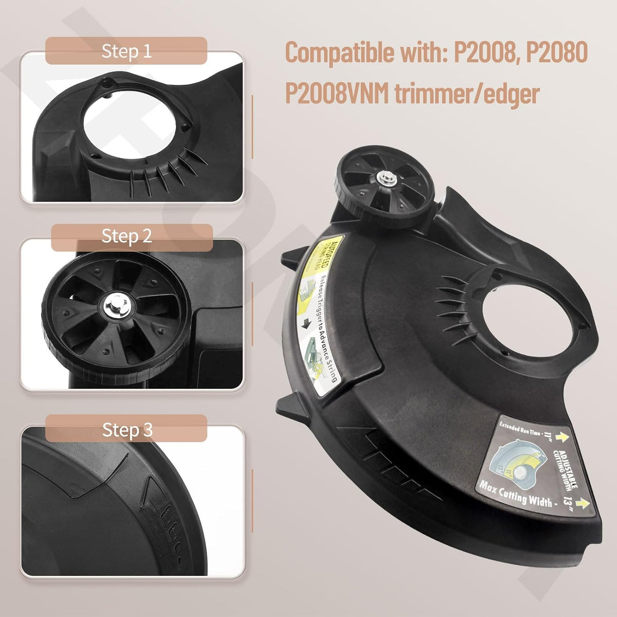1 x 351122001 String Trimmer Guard Assembly & 1 x String Trimmer Line Knife Cutter Blade Set Compatible with Ryobi P2008 P2080 P2008VNM