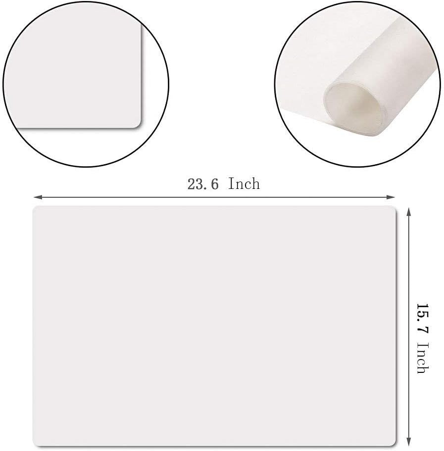 23.6'' by 15.7''Flexible Silicone Placemat Non Slip Waterproof Heat Resistant Dinner Table Black 1PCS