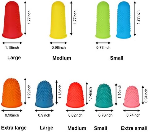 32 Pcs Rubber Finger Pads Tips, Silicone Hot Finger Protectors | Thimble Office Cover, Assorted Sizes for Counting Collating Sorting Task Hot Glue Sewing Office Supplies
