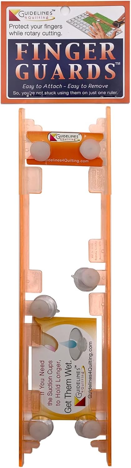 Finger Guards for Quilting - 2 per pkg – Create a 1/2-inch Secure Barrier on Rulers for Quilting and Sewing While Rotary Cutting. Made in USA"