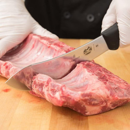 Fibrox 7" Butcher Knife - Non-Slip Handle Straight Blade, Black | Swiss Made High-Carbon Stainless Steel Blade, Ergonomic NSF Certified Design, Professional Grade Dishwasher Safe Tool