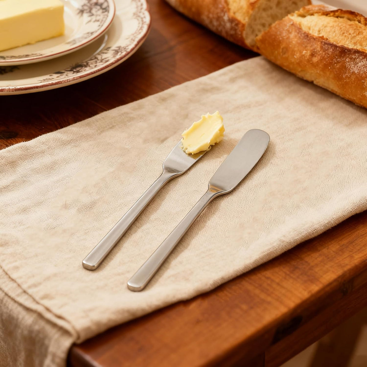 Butter Knife, Stainless Steel Set of 4,6.5 Inch for Easy Serving | Perfect Butter Spreader,Cheese Knife, Elegant Dining,Daily Use;Dishwasher Safe & Rust-Resistant