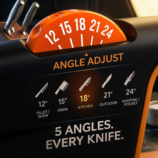 5 Precision Adjust Knife Sharpener- 3-Stage Premium Kitchen Knife Sharpener | Manual Knife Sharpening with Adjustable Angles – Repair, Restore & Polish Any Dull Blade in Minutes