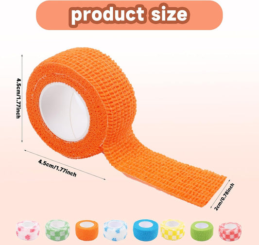 8 Pack Thimble Tape for Hand Sewing Self Adhering Bandage Wrap Nail Finger Protectors for Sewing No Residue Breathable Knitting Craft DIY Sewing Tools Dog Bandage Wrap