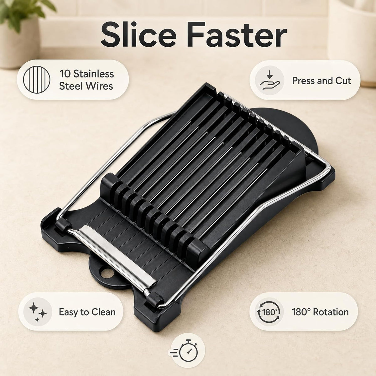 Spam Slicer, Easy Luncheon Meat Cutter with Stainless Wires, Multi-purpose Soft Food Cutter for Luncheon Meat, Fruit of Kitchen Home Use, Durable and Rust Resistant Food Prep Accessory,White