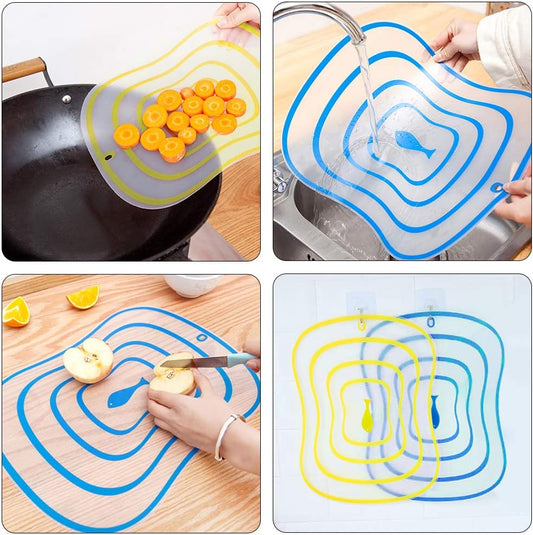 Sonku 10 Packs Kitchen Knife Set, Cooking Knives with Cutting Boards for Kids and Adults -Multi Colors