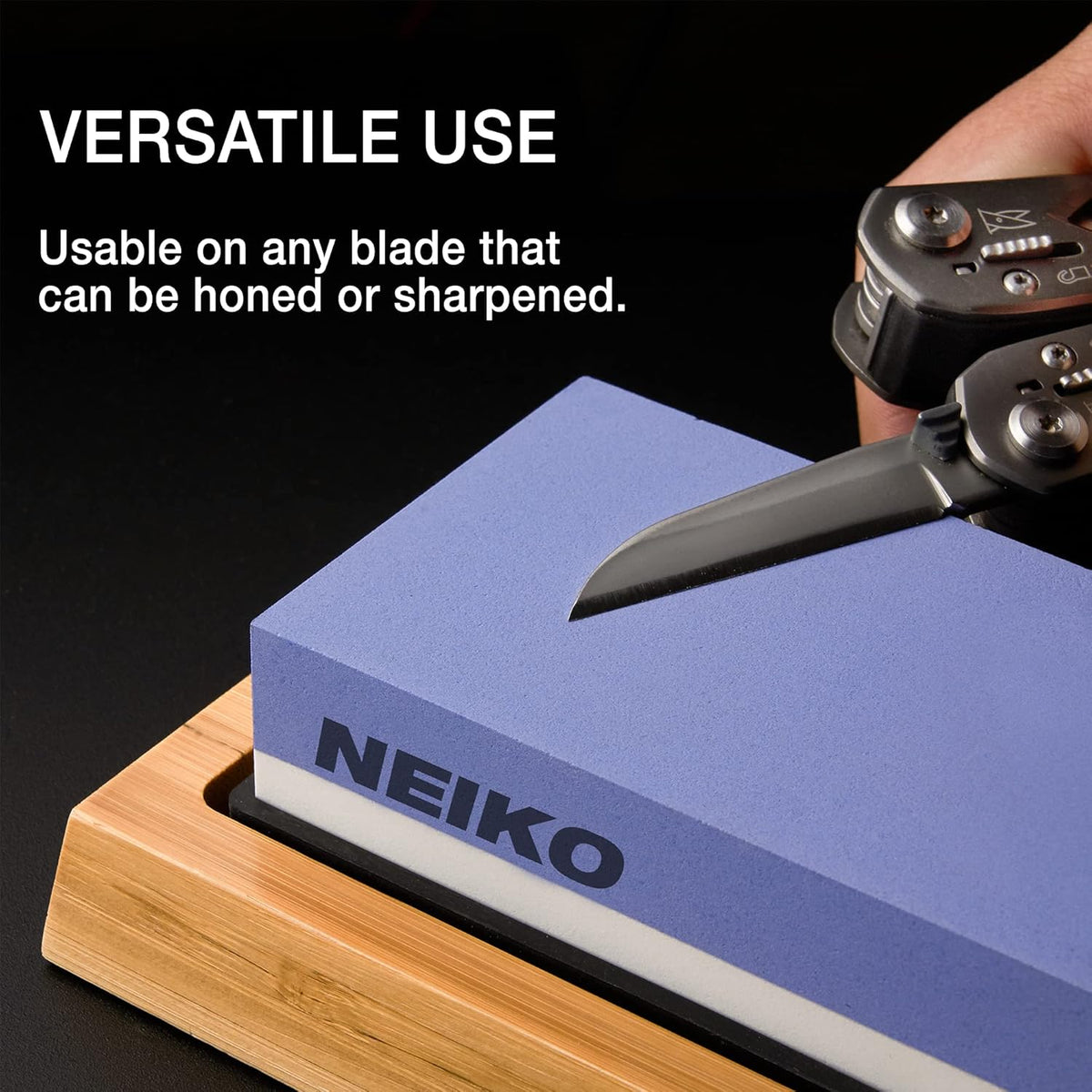 NEIKO 54003A Whetstone, Knife Sharpening Stone, 3000 & 8000 Grit, Coarse, 2 Side Sharpener Stone, Water Sharpening Stone Set, Scissor, Blade, Kitchen Knife Sharpener Stone, Wet Stone Sharpening Kit