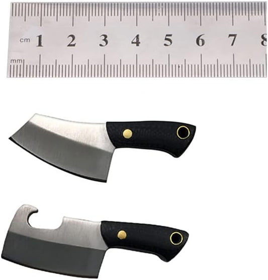 2pcs Stainless Steel Portable Mini Pocket Knife Small Knife Tiny Thumb Multitool Box Cutter Tools (Chef Knife)