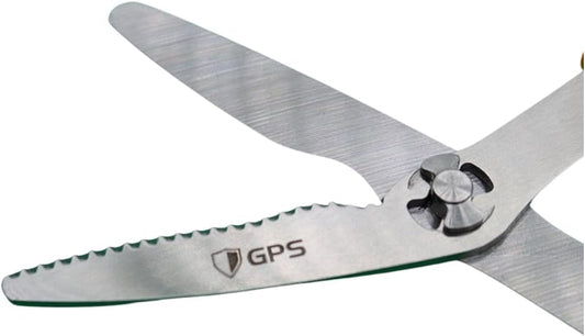 GPS 7"" Take Apart Kitchen Safety Shears, Black Handle, Food Grade, Stainless Steel, Used For Chicken/Poultry/Fish/Meat/Vegetables and More