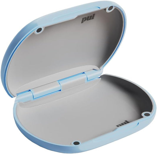 PUL Retainer Case for Invisalign & Clear Aligners - Slim Clear Aligner Case with Secure Magnetic Closure - Travel Retainer Holder for Invisalign Accessories, Mouth Guards & Dentures - Gray