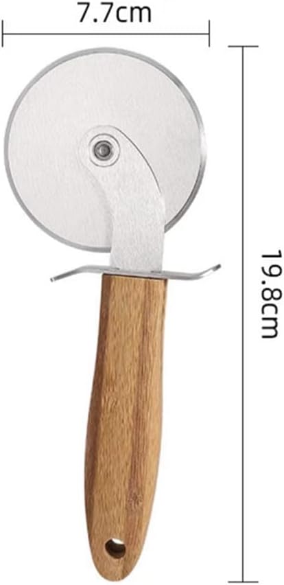 Kitchen Pizza Wheel with Sharp Blade And Beech Wood Handle For Cutting Pizza,Crusts,Pies and More,Built In Finger Guard for Safety and Comfort Grip to Protect Fingers