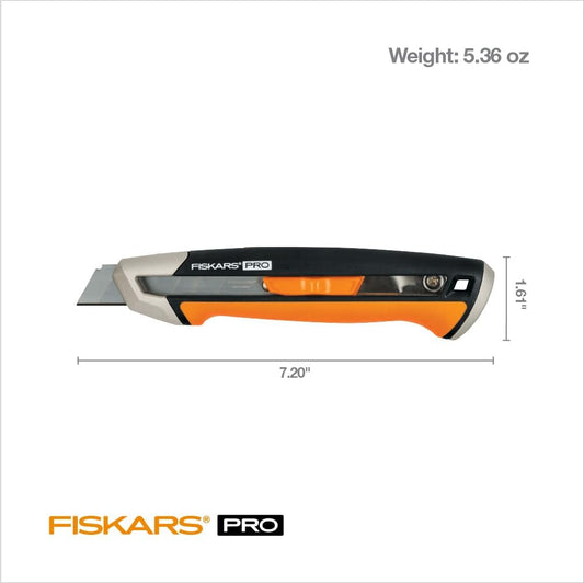 Fiskars 770220-1001 Pro Utility Knife, Snap 25 mm, Orange/Black