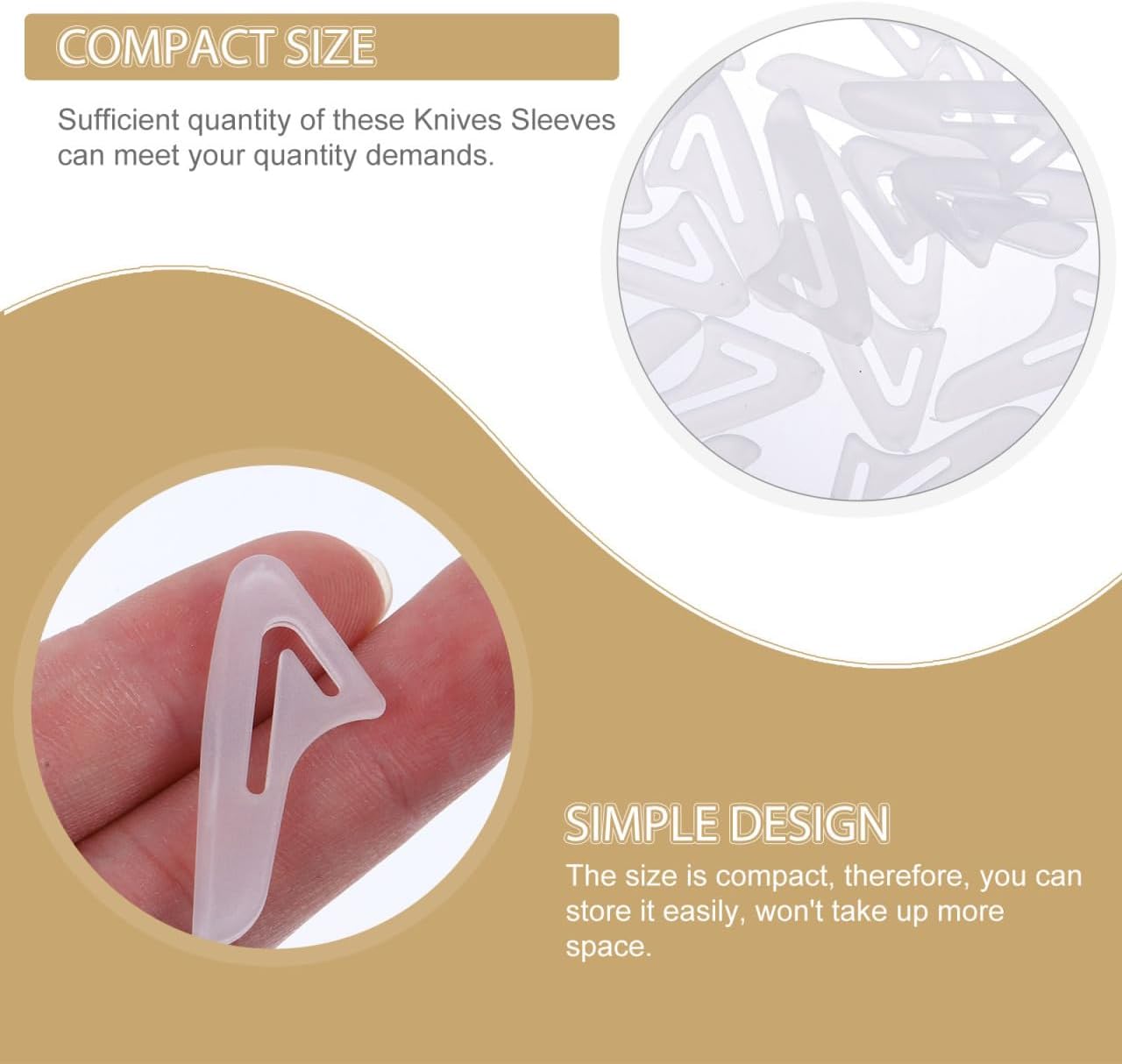 25 Pack Knife Tip Protector, Plastic Safety Cover for Chef Knives | Universal Knife Blade Tip Guards, Clear Plastic Covers Protect Knife Points for Kitchen Drawer Storage & Travel
