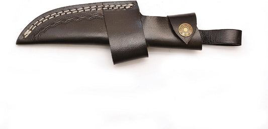 Handmade Genuine Cowhide Leather Knife Sheath - Horizontal Compact Carry Knife Belt Loop with Buckle - Heavy Duty Universal Knives Cover or Sleeves
