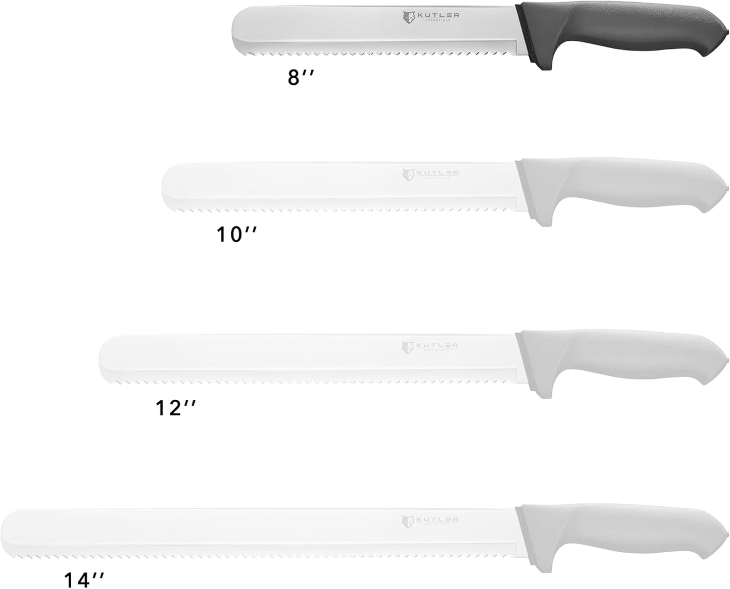 Professional 8-Inch Bread Knife and Cake Slicer with Serrated Edge - Ultra-Sharp Stainless Steel Cutlery