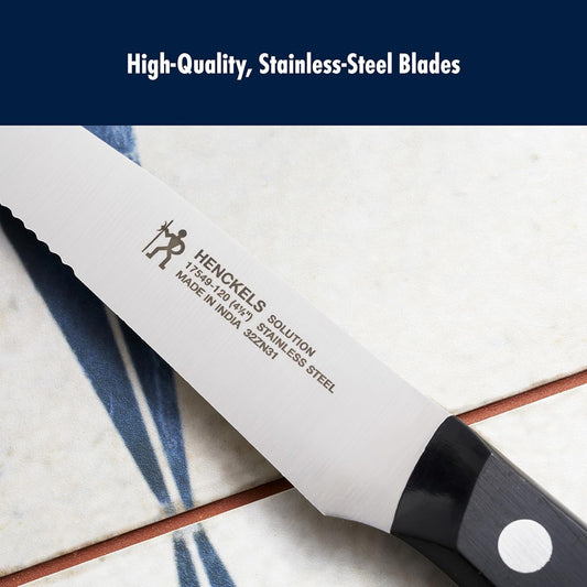 Solution Steak Knife Set of 8, Razor-Sharp, German Engineered | Informed by 100+ Years of Mastery. Dishwasher safe, Effortlessly Slice Through Meats