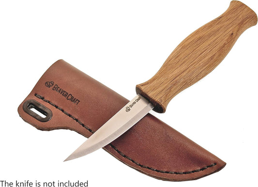 Knife Leather Sheath SH1 6" x 2.4" - Genuine Leather Case for Fixed Blade Knives - Brown Knife Sheath - Knives Holster Fits up to 3.5"