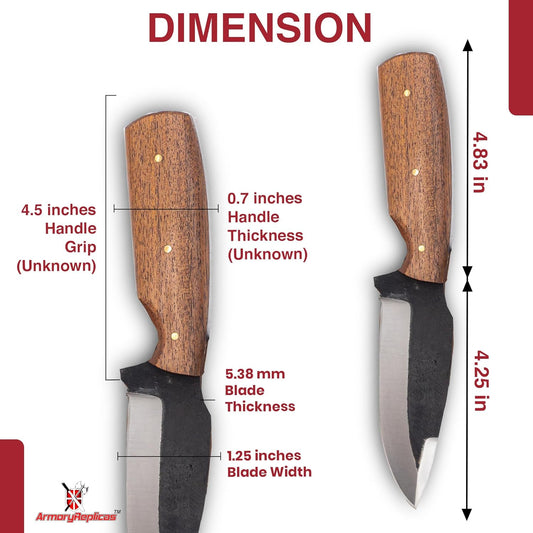 ™ Full Tang Tiny Predator Food Prep Kitchen Camping Cooking Japanese Deba Knife w/Walnut Wood & Genuine Leather