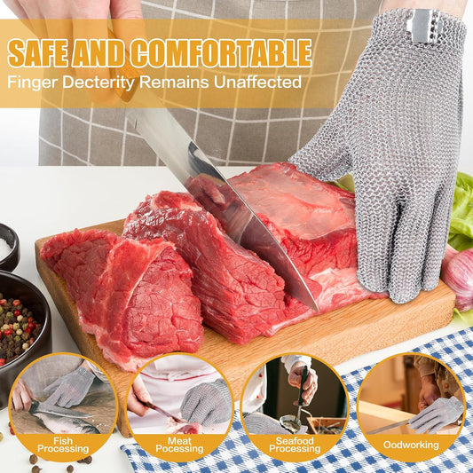 Cut Resistant Glove Cut Resistant Stainless Steel Metal Mesh Chainmail Glove for Meat CuttingOyster Shucking
