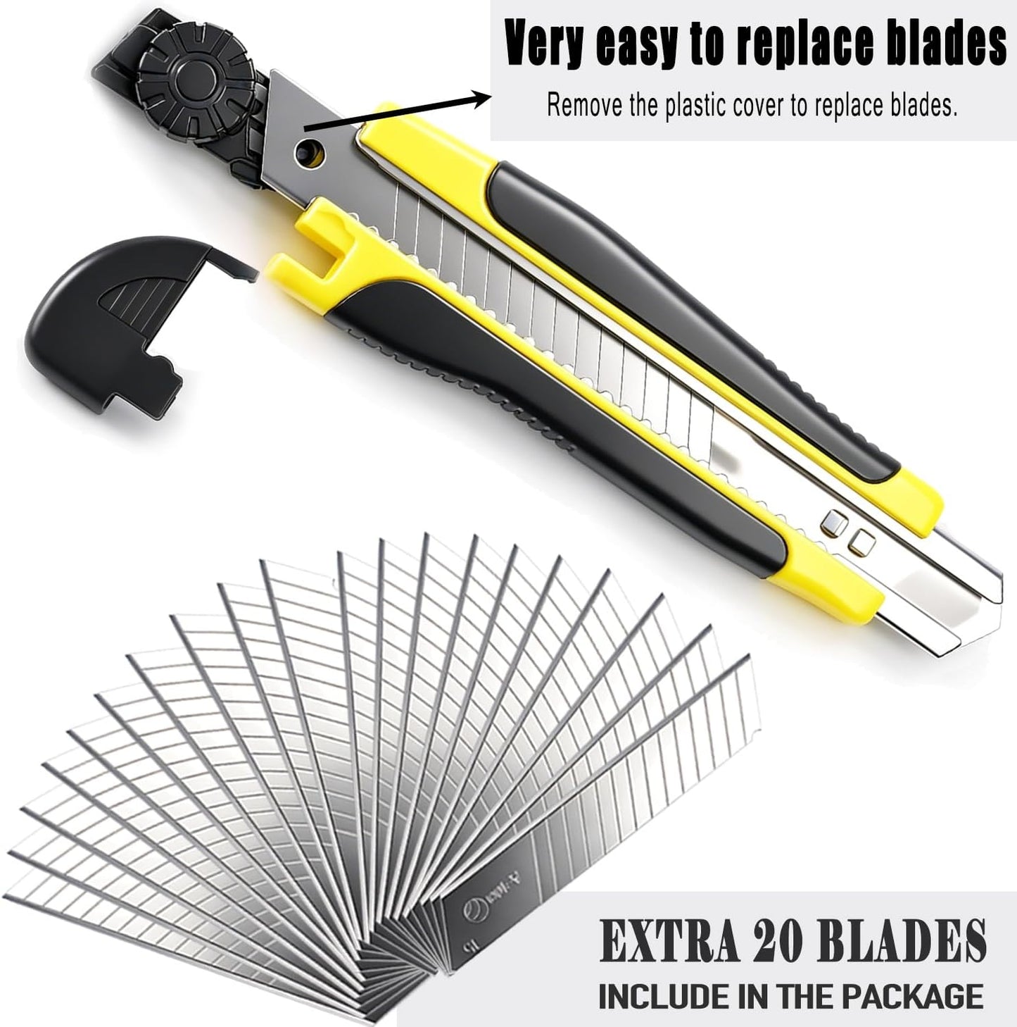 10Pcs Folding utility Knives & 30Pcs Blades Set for Crafts, Heavy Duty Retractable Box Cutters, Exacto Knife, Paper Cutter (Folding Style)