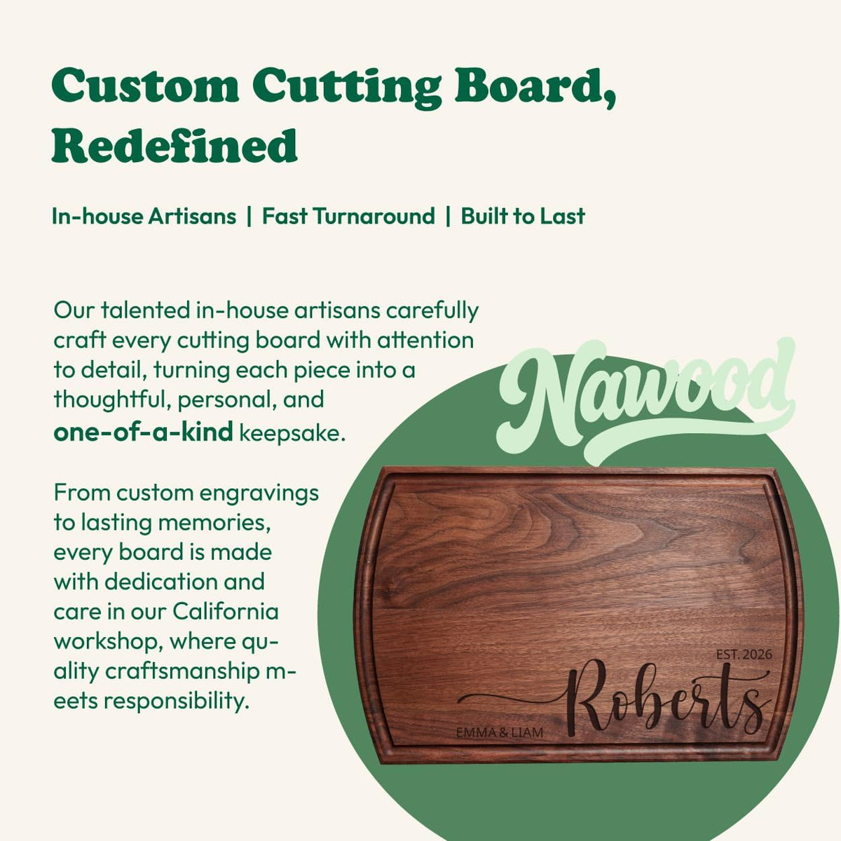 Custom Cutting Board, Personalized Cutting Board, Custom Wood Engraved Charcuterie Boards - Best Present for Wedding, Bridal Shower, Engagement, Anniversary, Housewarming, Gift Idea