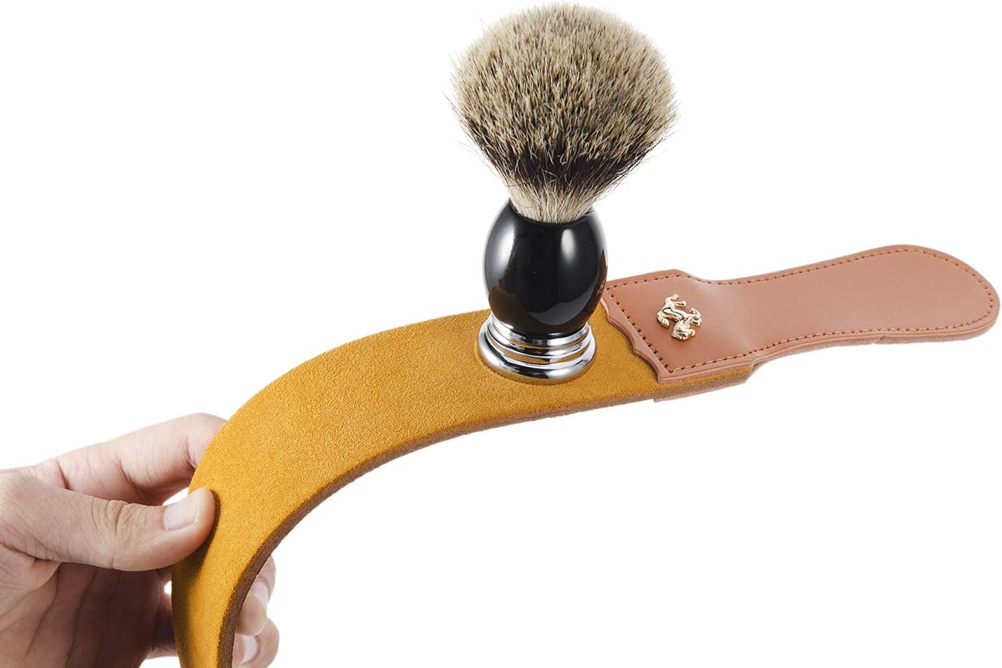 Leather Strop for Straight Razor Sharpening and Smooth - Professional Straight Razor Knife Cowhide Dual Strop Yellow