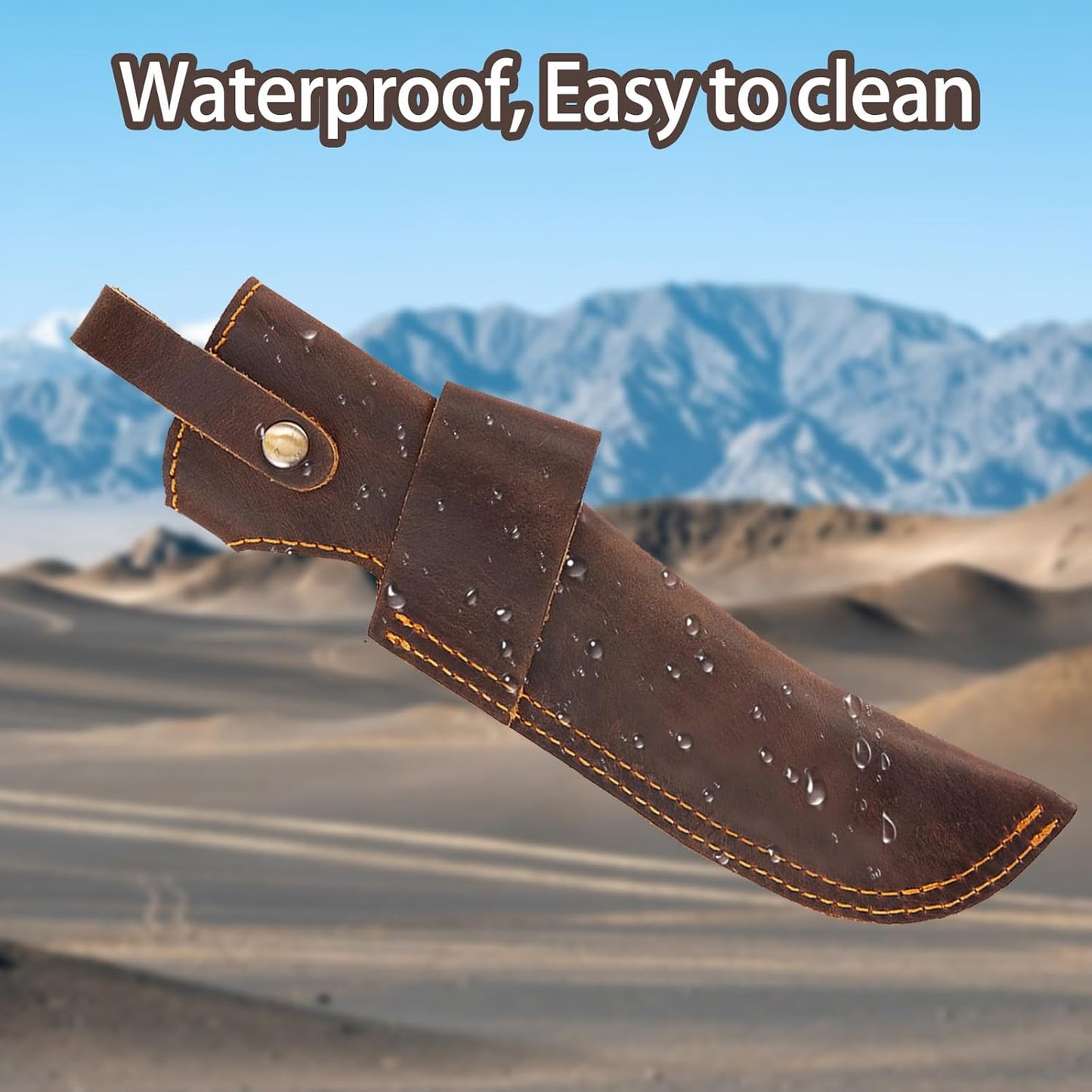 Knife Sheath,Leather Knife Sheath for Belt,Chef Knife Guard,Knife Holster for 5 inch Blade Knife,Knife Holder,Knife Cover Sleeve,EDC Belt Organizer,Sheath for Chef Meat Cleaver,Gifts for Men
