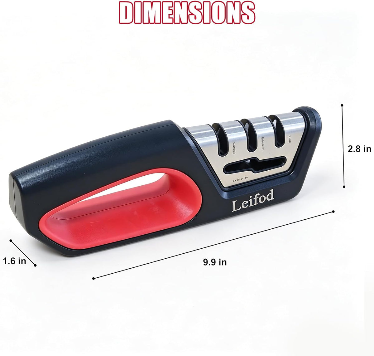 4in1 Knife Sharpener,3-Stage Manual Guided Knife Sharpeners,with Ceramic Stone, Tungsten Carbide Plates, Diamond rods