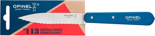 OPINEL Essential No.113 Serrated Paring Knife, Hornbeam Handles, Made in France (Dark Purple)
