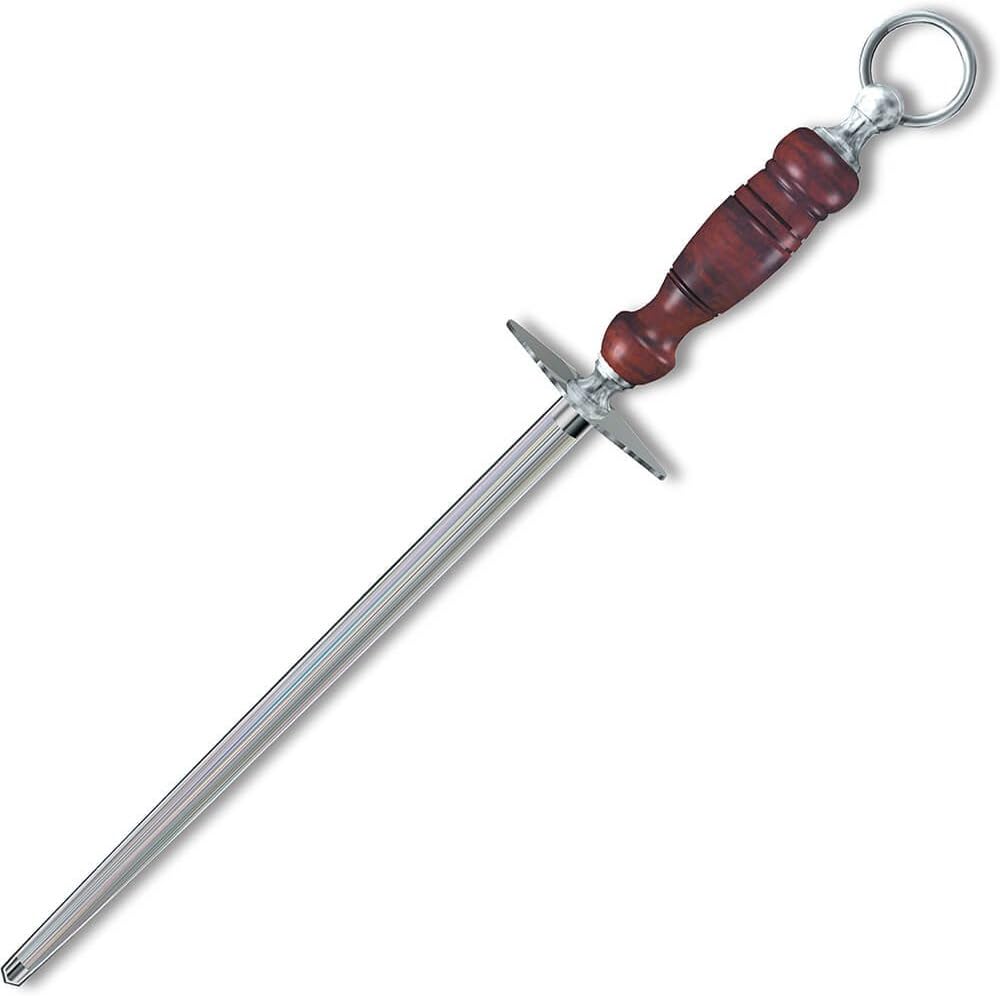 Victorinox Honing Steel 12-Inch Round Regular Cut, Dark Wood Handle